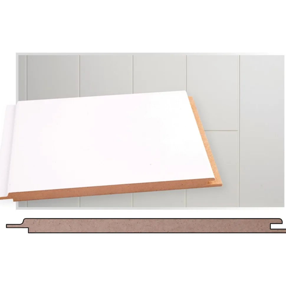 Sisustuspaneeli Maler STP-5 10x195x2070mm MDF ympäripontattu valkoinen