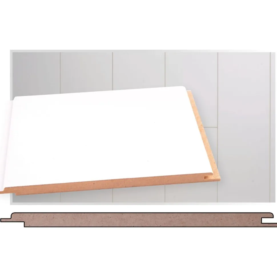 Sisustuspaneeli Maler STP-0 10x195x2070mm MDF ympäripontattu valkoinen