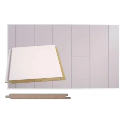 Sisustuspaneeli Maler Tuhti STS-5, 14x160x2070mm, mdf, ympäripontattu, lumi, E0