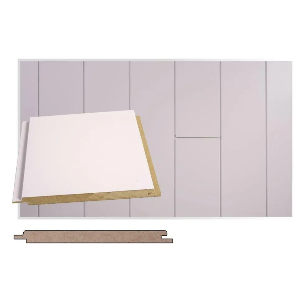 Sisustuspaneeli Maler Tuhti STS-5, 14x160x2070mm, mdf, ympäripontattu, lumi, E0