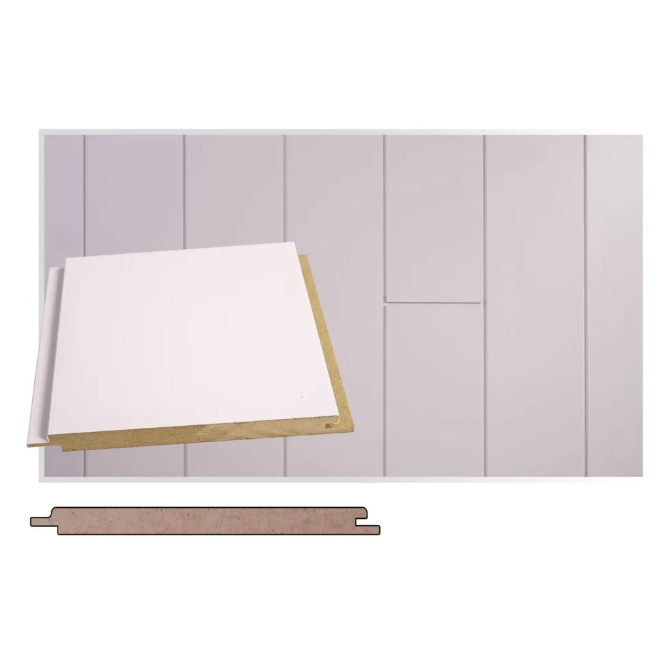 Sisustuspaneeli Maler Tuhti STS-5, 15x160x2400mm, mdf, ympäripontattu, Tunne valkoinen