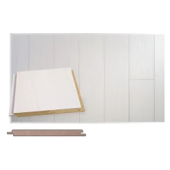 Sisustuspaneeli Maler Tuhti STS-5, 15x160x2400mm, mdf, ympäripontattu, valkolakattu mäntykuvio