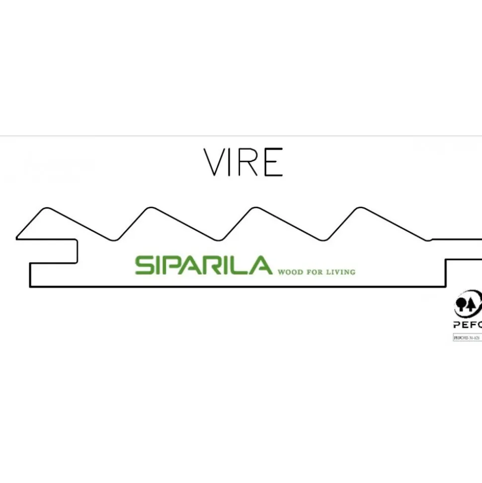 Sisustuspaneeli Siparila Vire 15x90x2700 mm mänty puhtaanvalkoinen