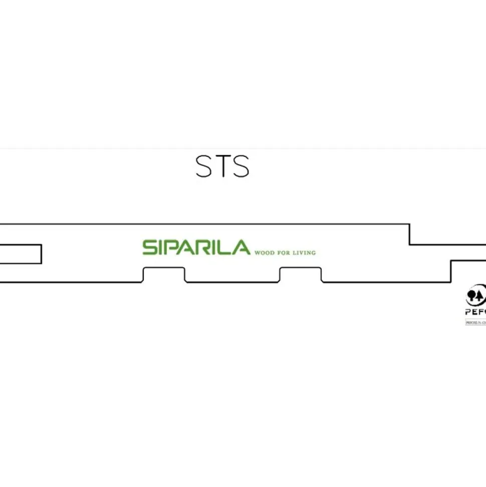 Sisustus-/saunapaneeli Siparila Struktuuri 15x176x2350 mm kuusi STS helmiäisharmaa