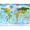 Sisustustarra Artgeist World Map for Kids 70x98cm