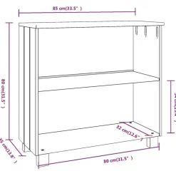 Sivupyötä 2 Hamar 85x35x80 cm mänty tummanharmaa