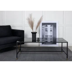 Sohvapöytä Venture Home Dipp, 130x60cm, musta/messinki