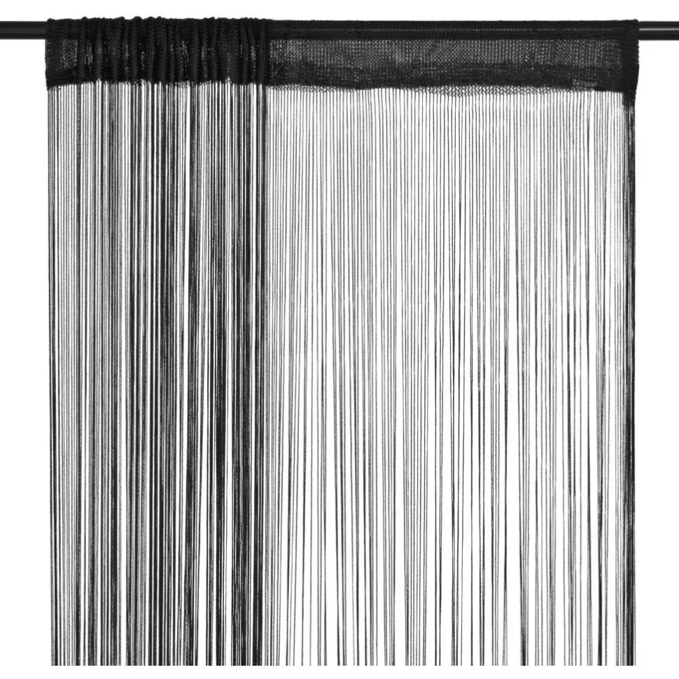 String-verhot 2 kpl 100x250 cm musta