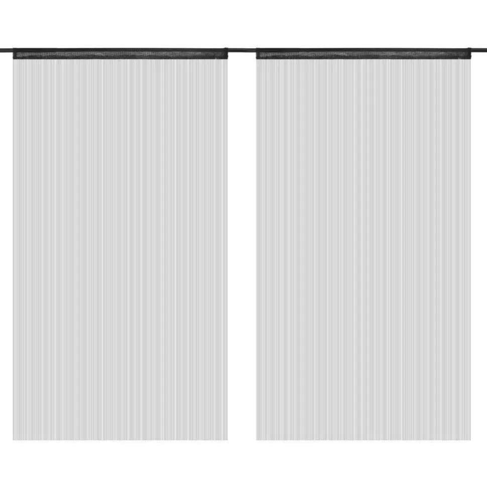 String-verhot 2 kpl 100x250 cm musta