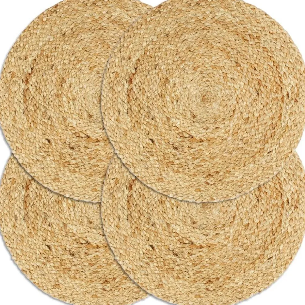 Tabletit 4 kpl luonnollinen 38 cm pyöreä juutti