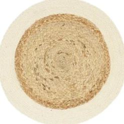 Tabletit 6 kpl luonnollinen 38 cm pyöreä juutti ja puuvilla