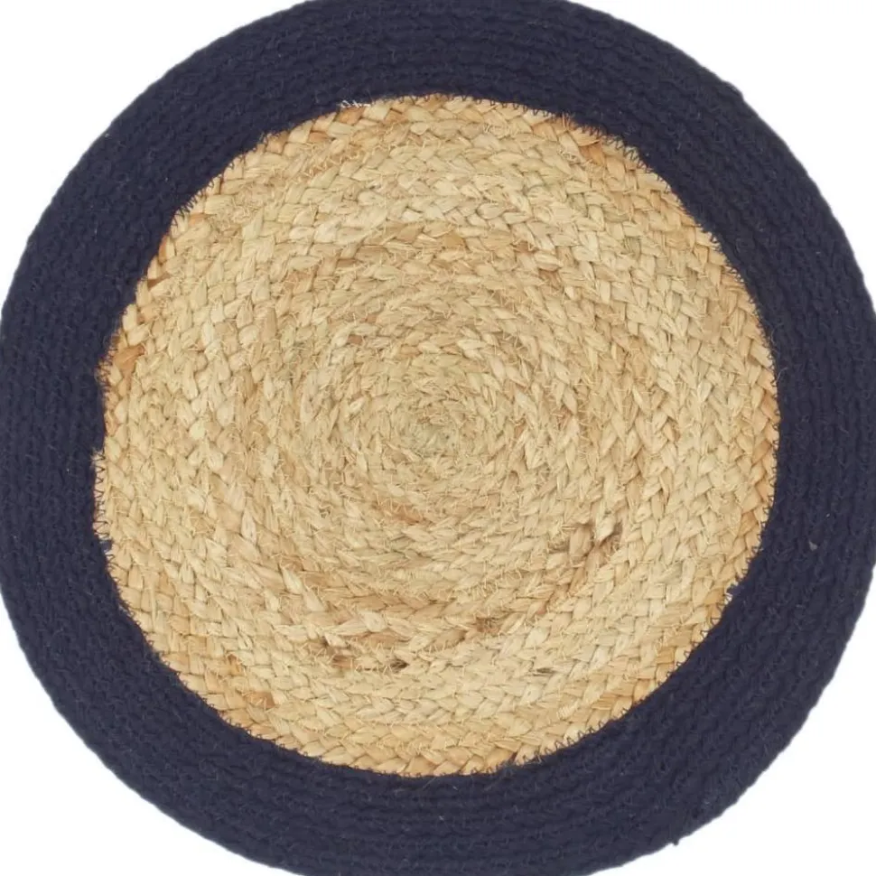 Tabletit 4 kpl luonnollinen/sininen 38cm juutti/puuvilla