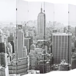 Taitettava tilanjakaja 228x170 cm new york mustavalkoinen
