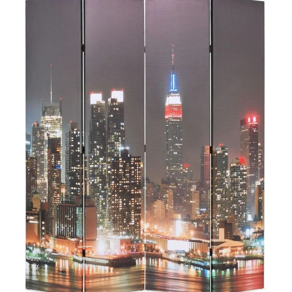 Taitettava tilanjakaja 160x170 cm new yorkin yömaisema