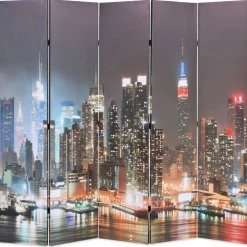 Taitettava tilanjakaja 200x170 cm new yorkin yömaisema