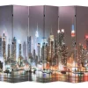 Taitettava tilanjakaja 228x170 cm new yorkin yömaisema
