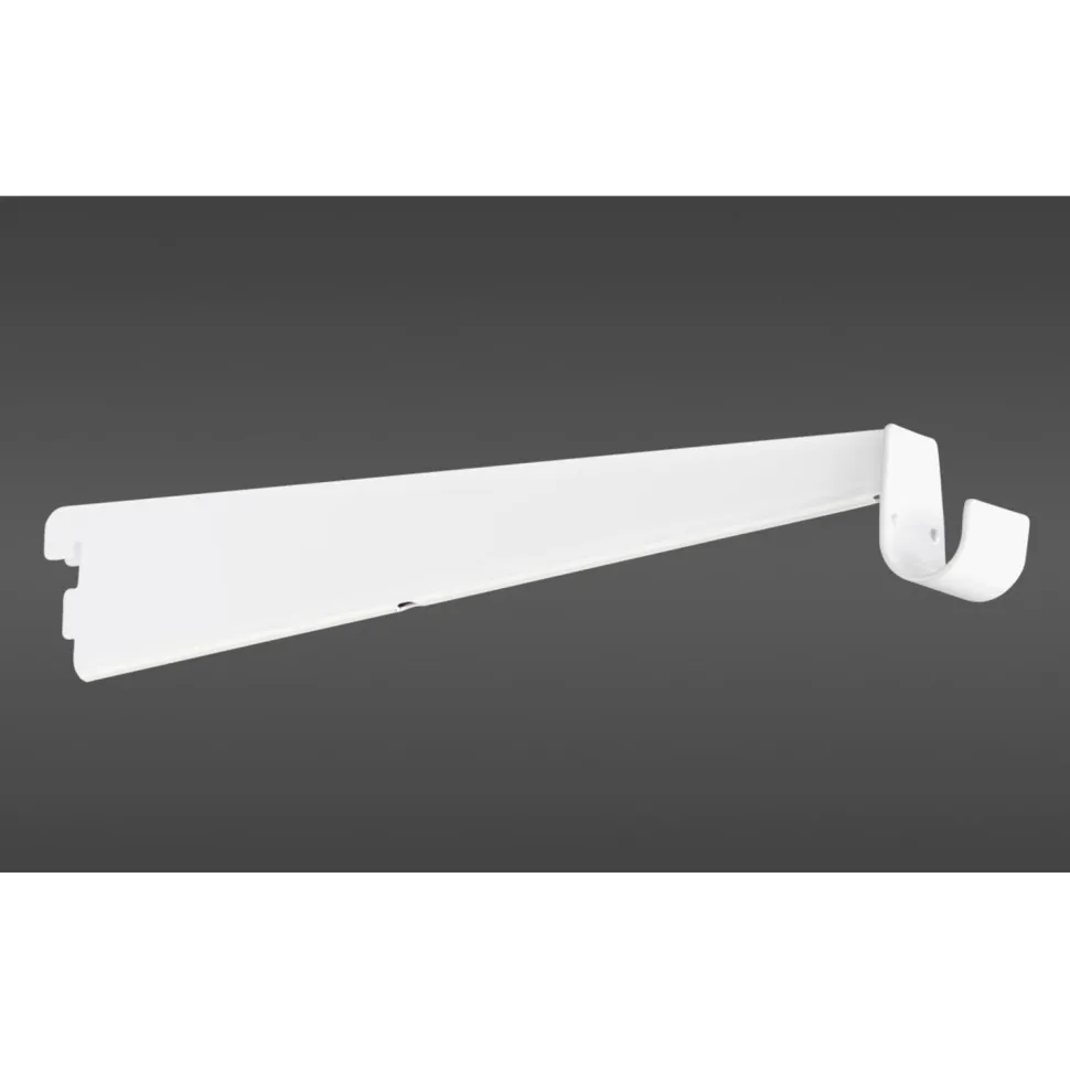 Tankokannatin levyhyllylle Ø25mm tangolle Elfa 30 Classic 320x13x55 mm valkoinen