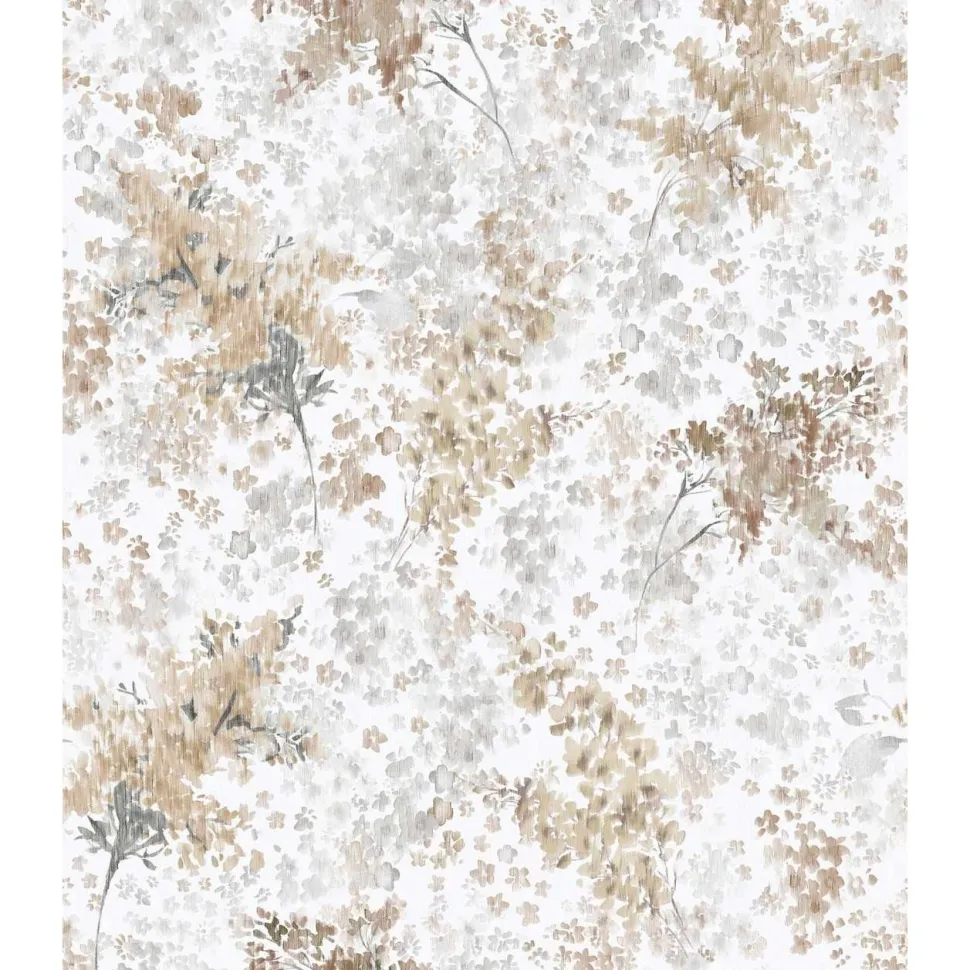 Tapetti Flora kukkakuvio, vinyylipinta, romanttinen, eri värejä