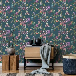 Tapetti Flora köynnös, vinyylipinta, eri värejä