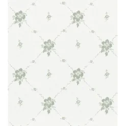 Tapetti Sandudd Isoäidin aikaan 4836-2, non-woven, maalaisromanttinen, valkoinen/vihreä