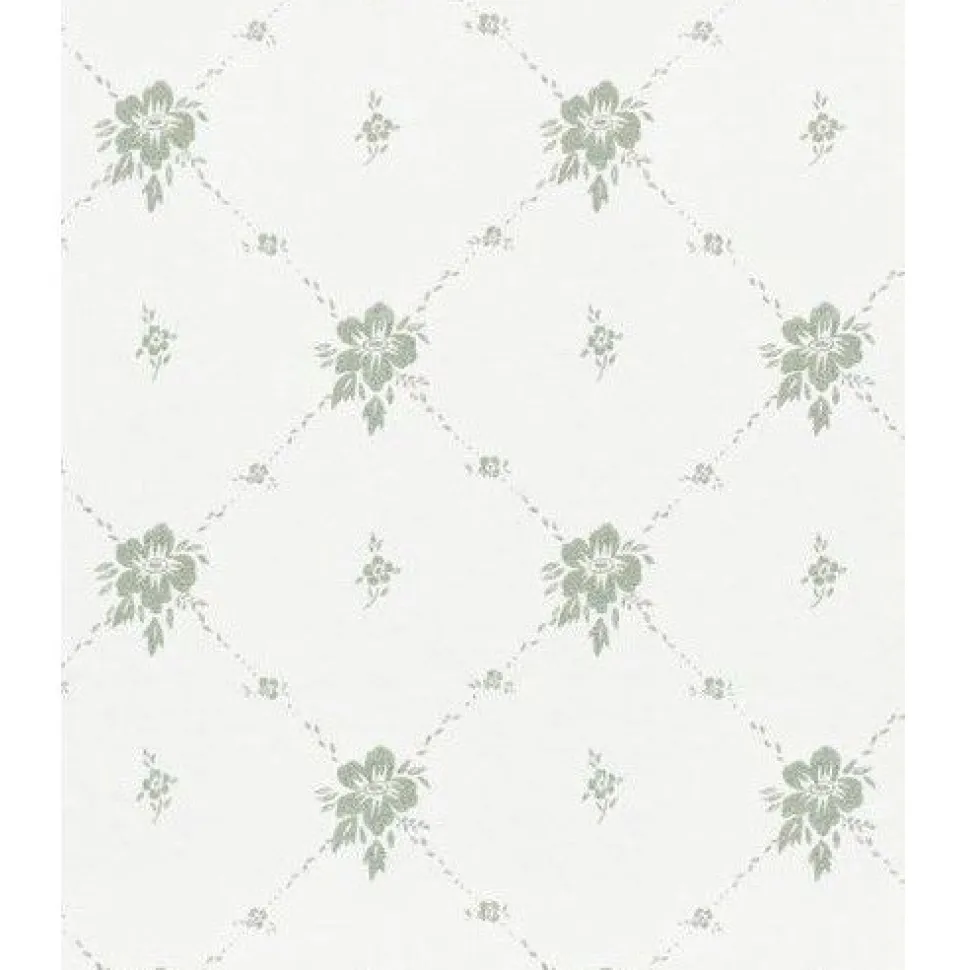 Tapetti Sandudd Isoäidin aikaan 4836-2, non-woven, maalaisromanttinen, valkoinen/vihreä