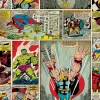 Tapetti Sandudd Marvel Comic Strip 70-264, retro, monivärinen