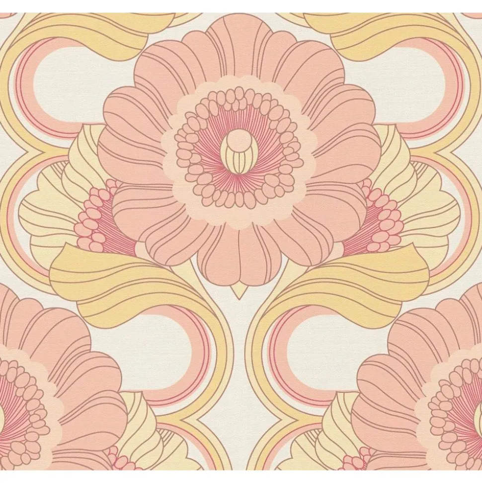 Tapetti A.S. Creations Retro chic, 39530-4, vintage, keltainen