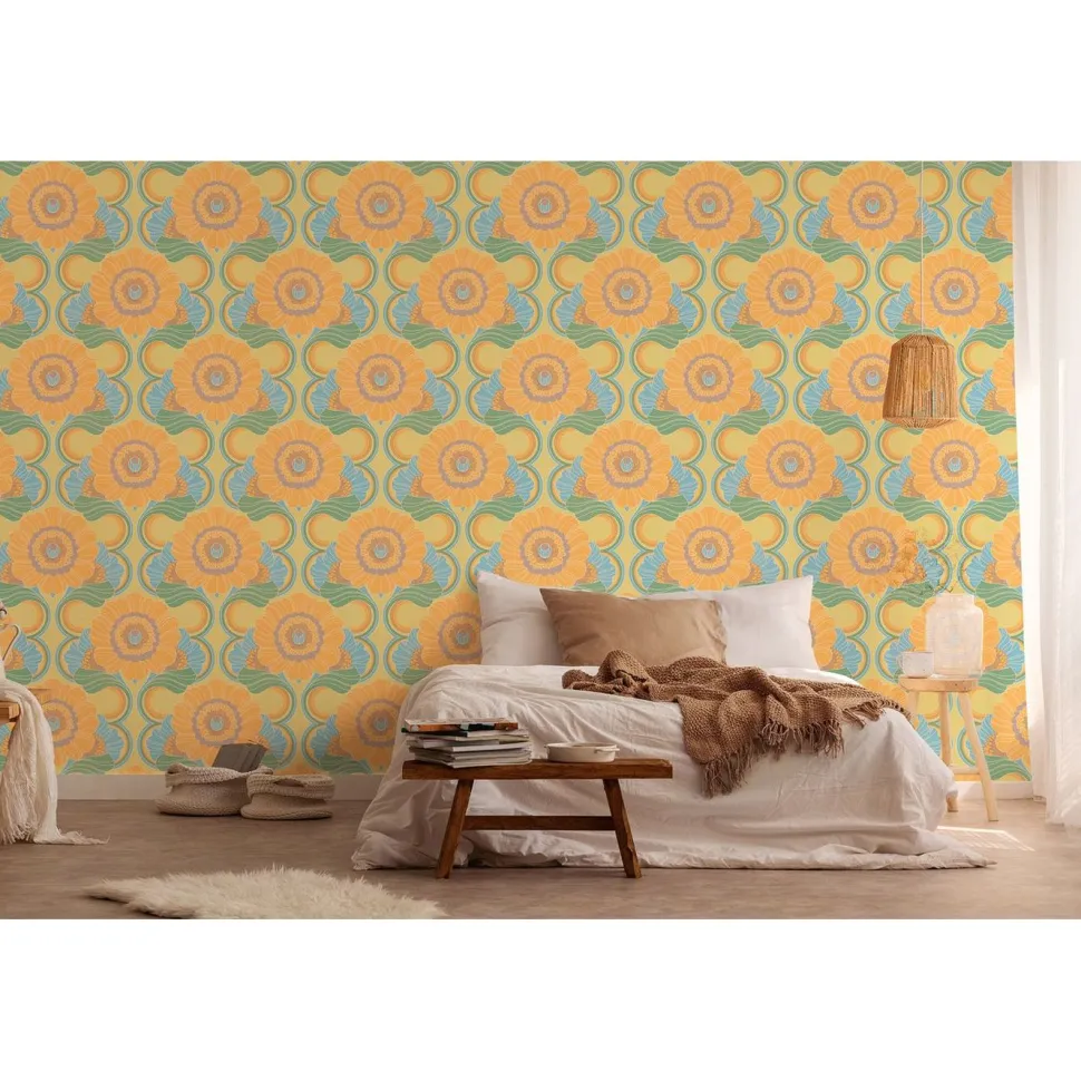 Tapetti A.S. Creations Retro chic, 39530-4, vintage, keltainen