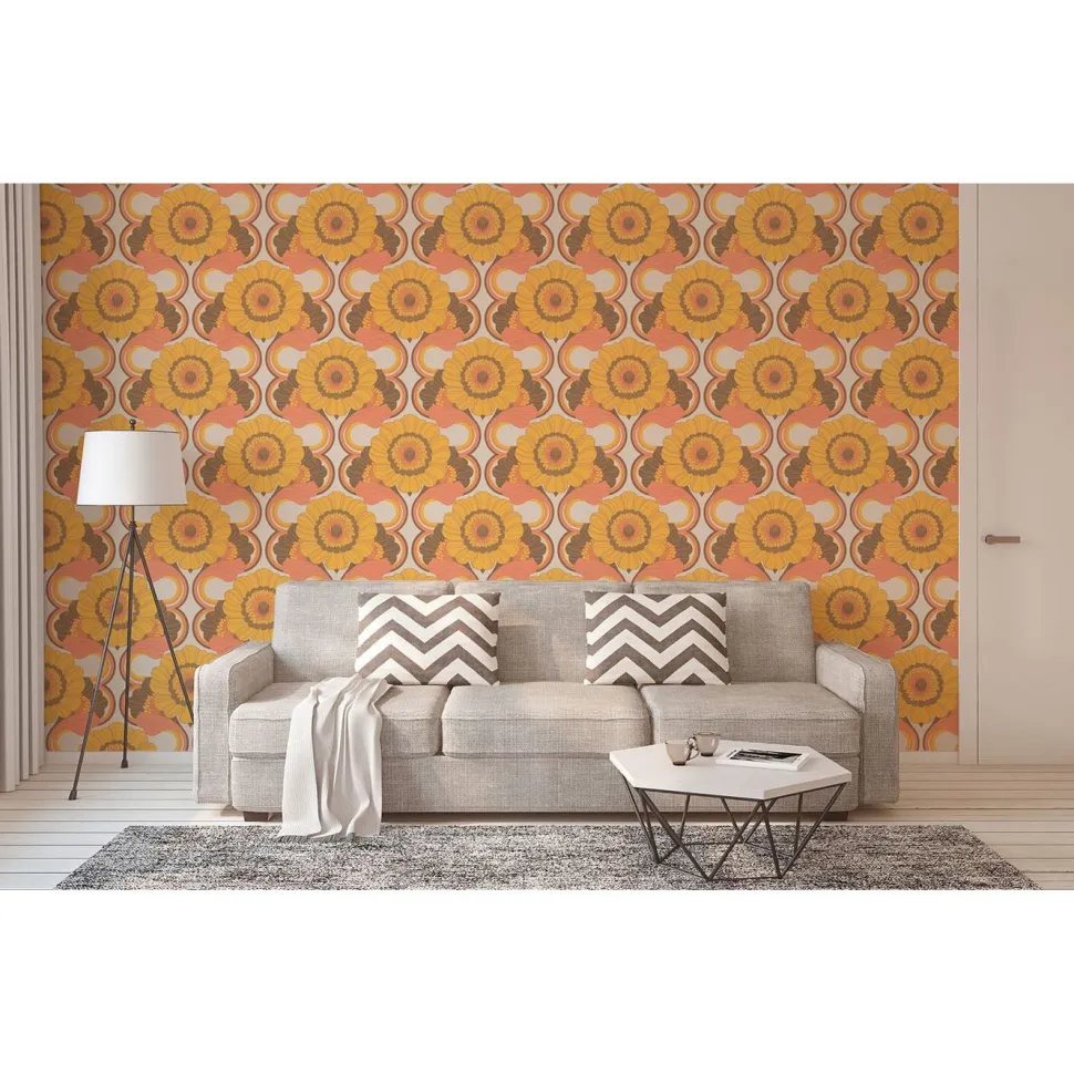 Tapetti A.S. Creations Retro chic, 39530-4, vintage, keltainen