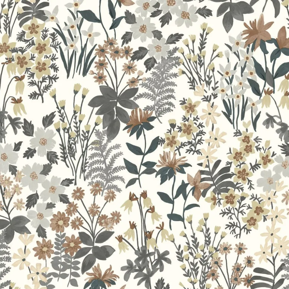 Tapetti Grandeco Arcadia A70901, non-woven, vinyylipinta, harmaa/ruskea