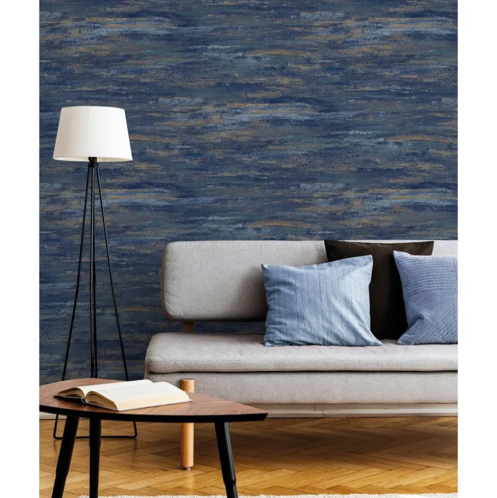 Tapetti Grandeco Arcadia A68102, non-woven, vinyylipinta, puujäljitelmä, sininen