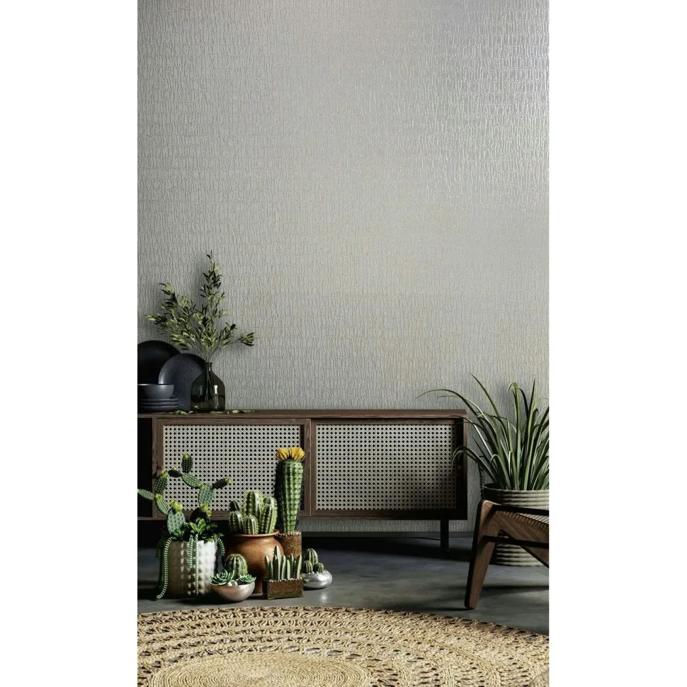 Tapetti Marburg Kyoto 1834503, vinyylipinta, yksivärinen, hopea/harmaa
