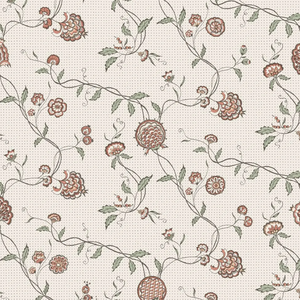 Tapetti Sandberg Adelaide, non-woven, maalaisromanttinen, terrakotta