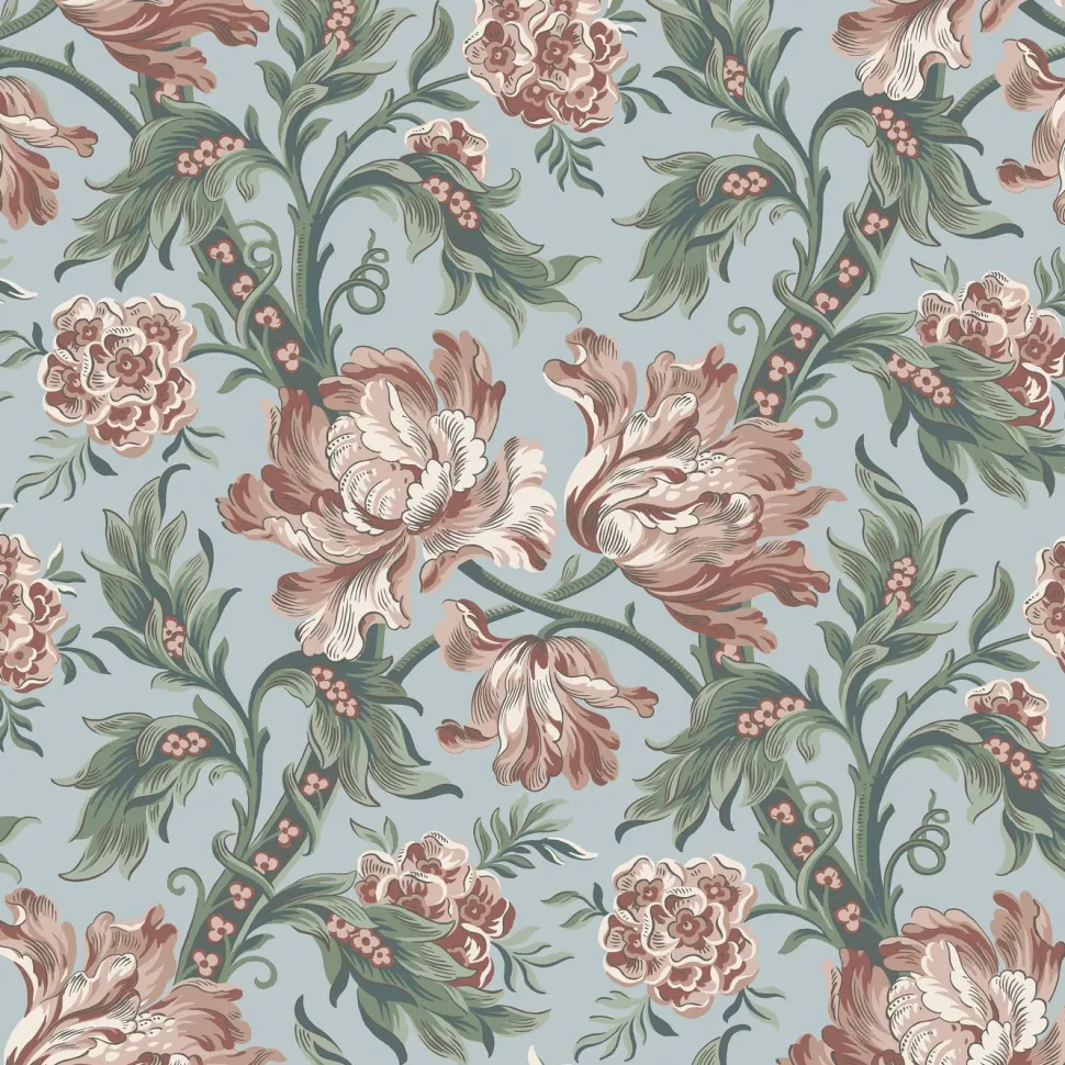 Tapetti Sandberg Amelia, non-woven, maalaisromanttinen, indigonsininen