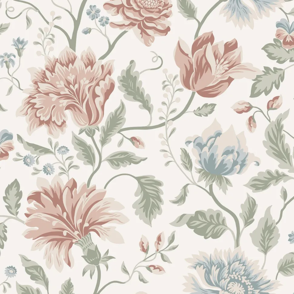 Tapetti Sandberg Annabelle, non-woven, kukka, maalaisromanttinen, hiekka