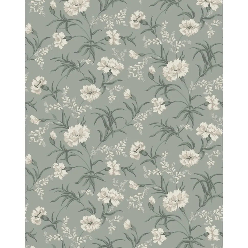 Tapetti Sandberg Emilie, non-woven, maalaisromanttinen, vihreä