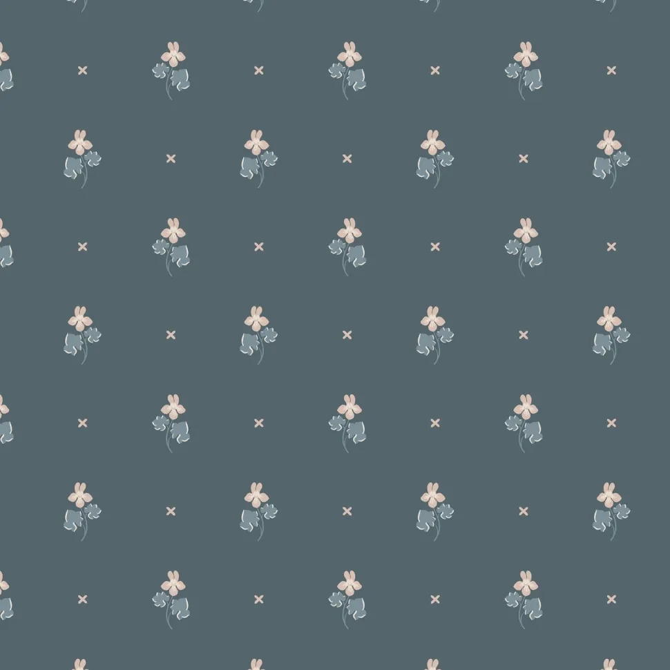 Tapetti Sandberg Mimi, non-woven, romanttinen, indigonsininen
