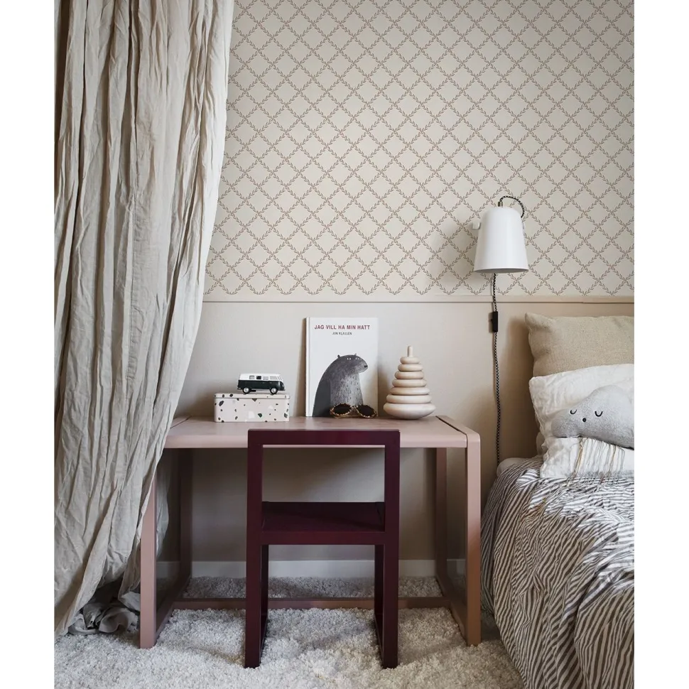 Tapetti Sandberg Trellis, non-woven, kasvi, harmaa