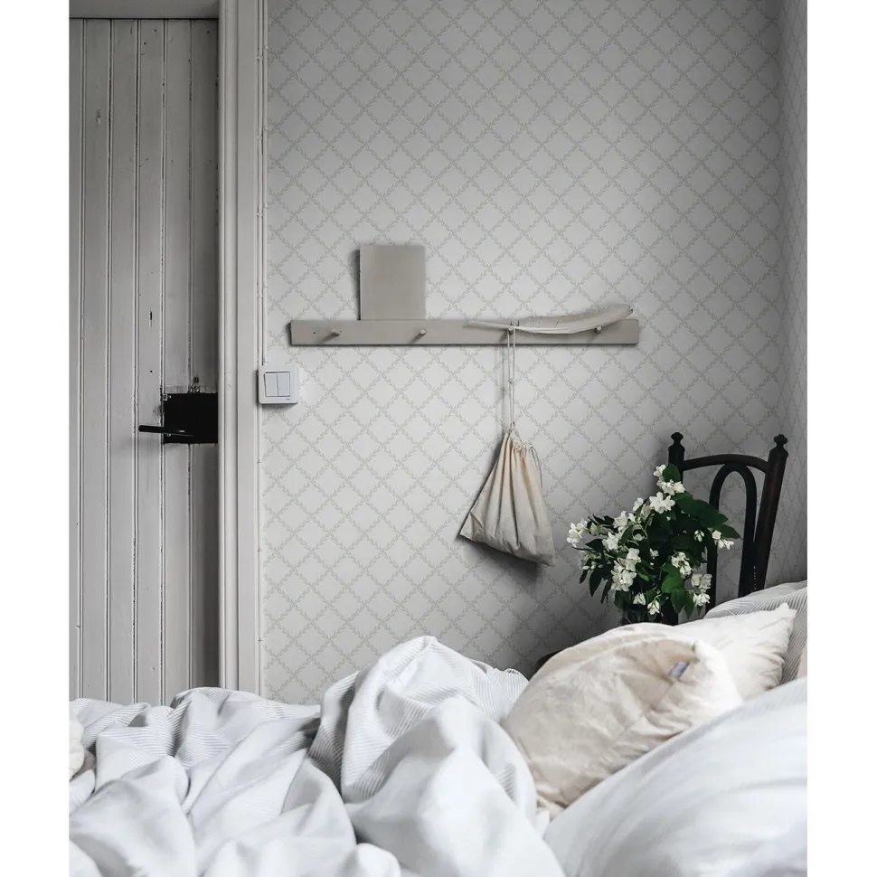 Tapetti Sandberg Trellis, non-woven, kasvi, harmaa
