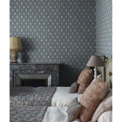 Tapetti Sandberg Turtledove, non-woven, ornamentti, indigonsininen