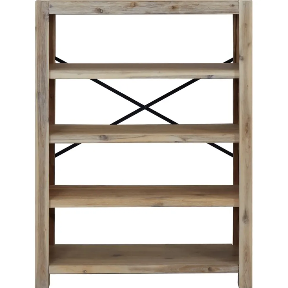 3-tasoinen kirjahylly 80x30x80 cm akaasiapuu