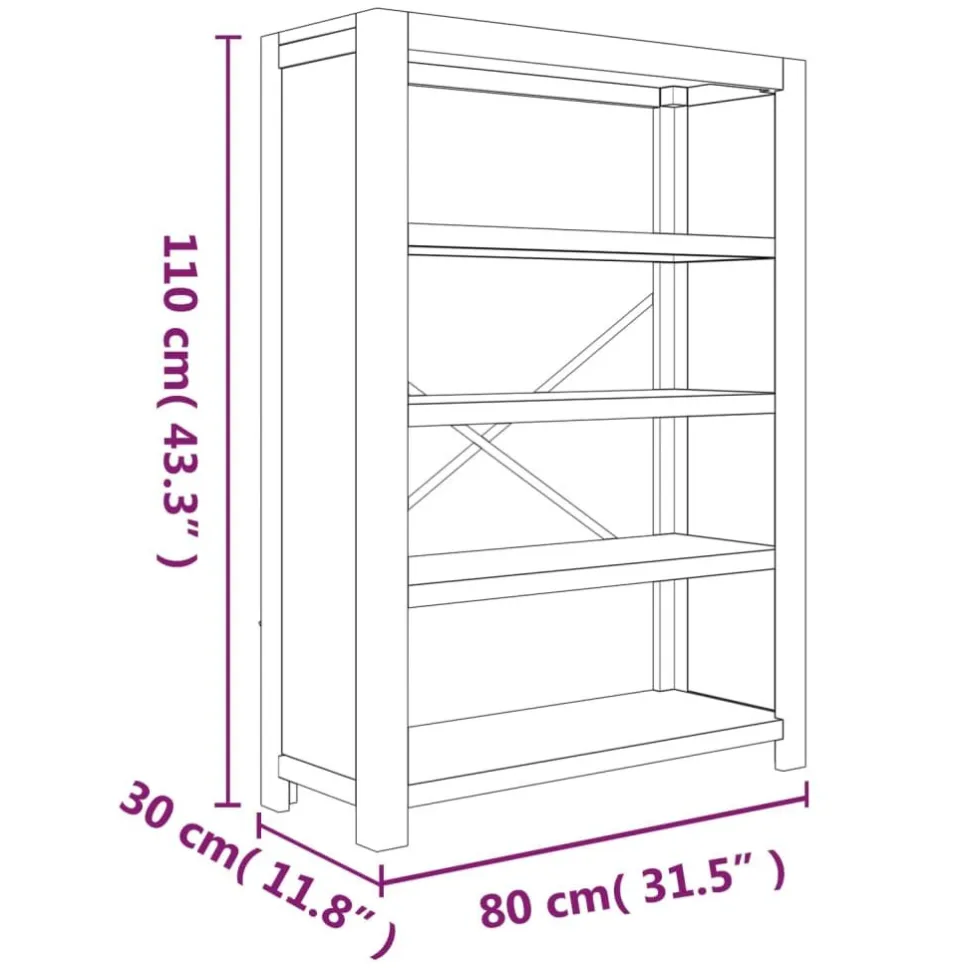 3-tasoinen kirjahylly 80x30x80 cm akaasiapuu