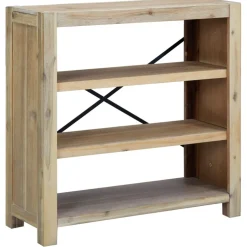 3-tasoinen kirjahylly 80x30x80 cm akaasiapuu