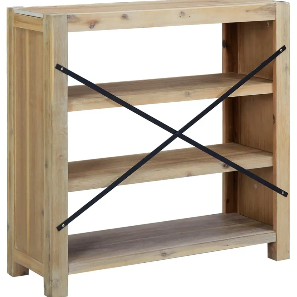 3-tasoinen kirjahylly 80x30x80 cm akaasiapuu