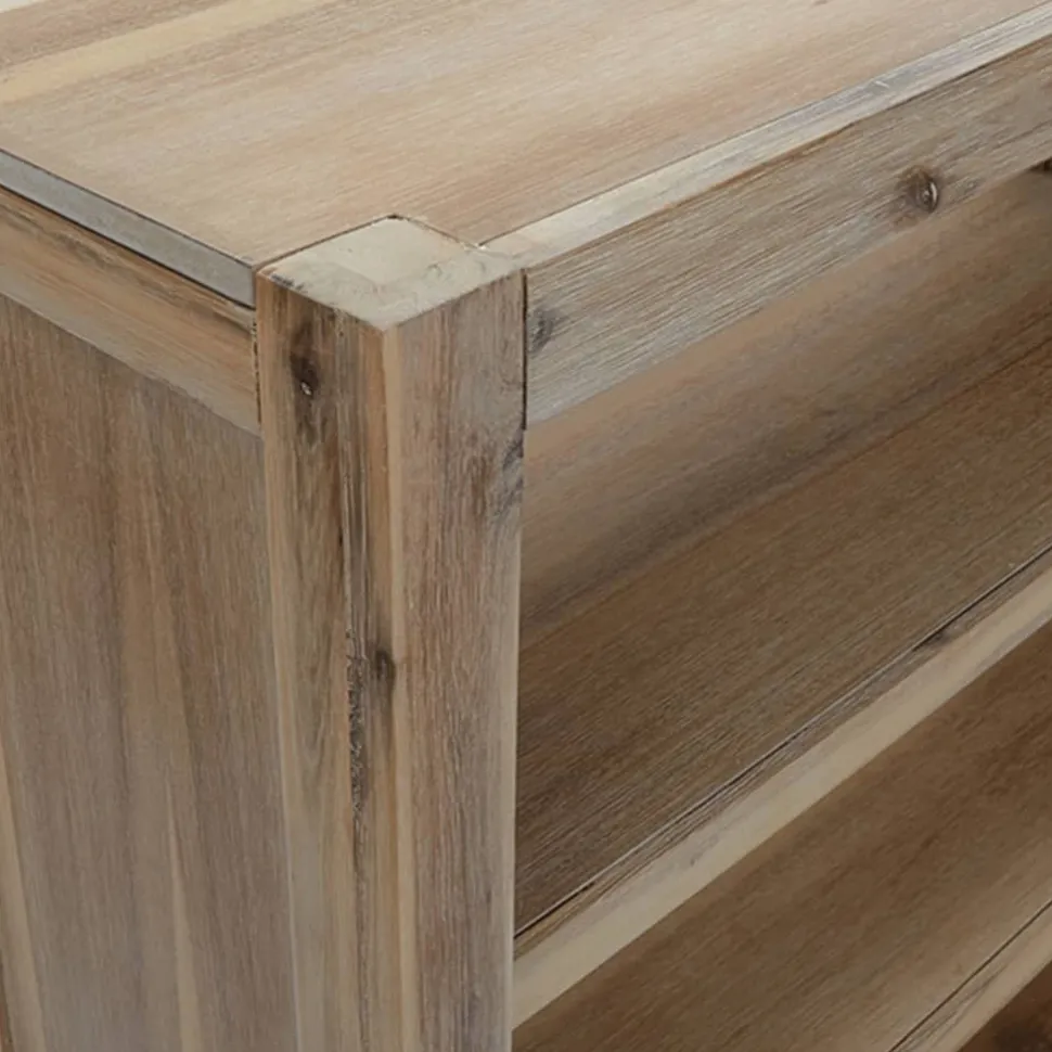 3-tasoinen kirjahylly 80x30x80 cm akaasiapuu