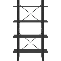 2-tasoinen kirjahylly 80x30x70 cm lastulevy betoninharmaa