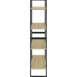 2-tasoinen kirjahylly 80x30x70 cm lastulevy betoninharmaa