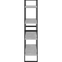 2-tasoinen kirjahylly 80x30x70 cm lastulevy betoninharmaa
