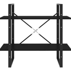 2-tasoinen kirjahylly 80x30x70 cm lastulevy betoninharmaa