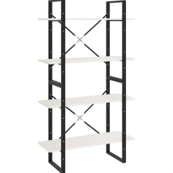2-tasoinen kirjahylly 80x30x70 cm lastulevy betoninharmaa